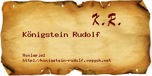 Königstein Rudolf névjegykártya